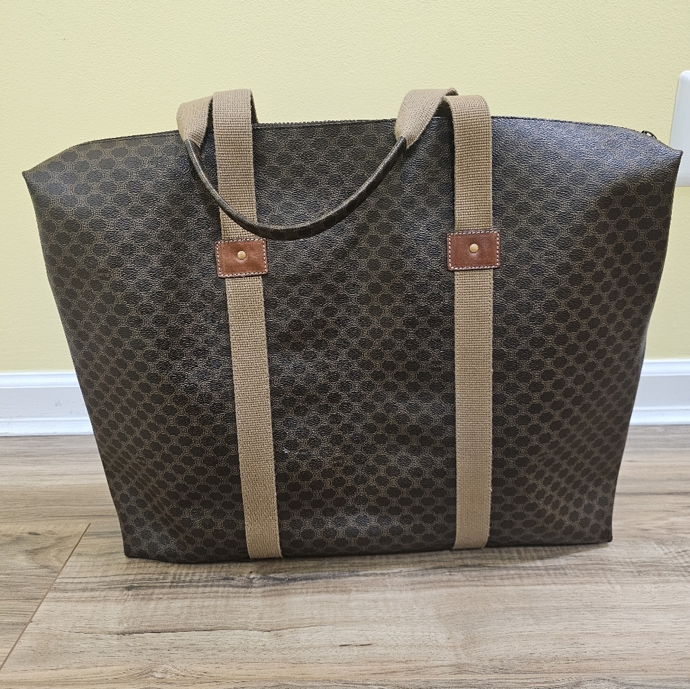 Authentic Celine Macadam Pattern Pvc Leather Brow… - image 2